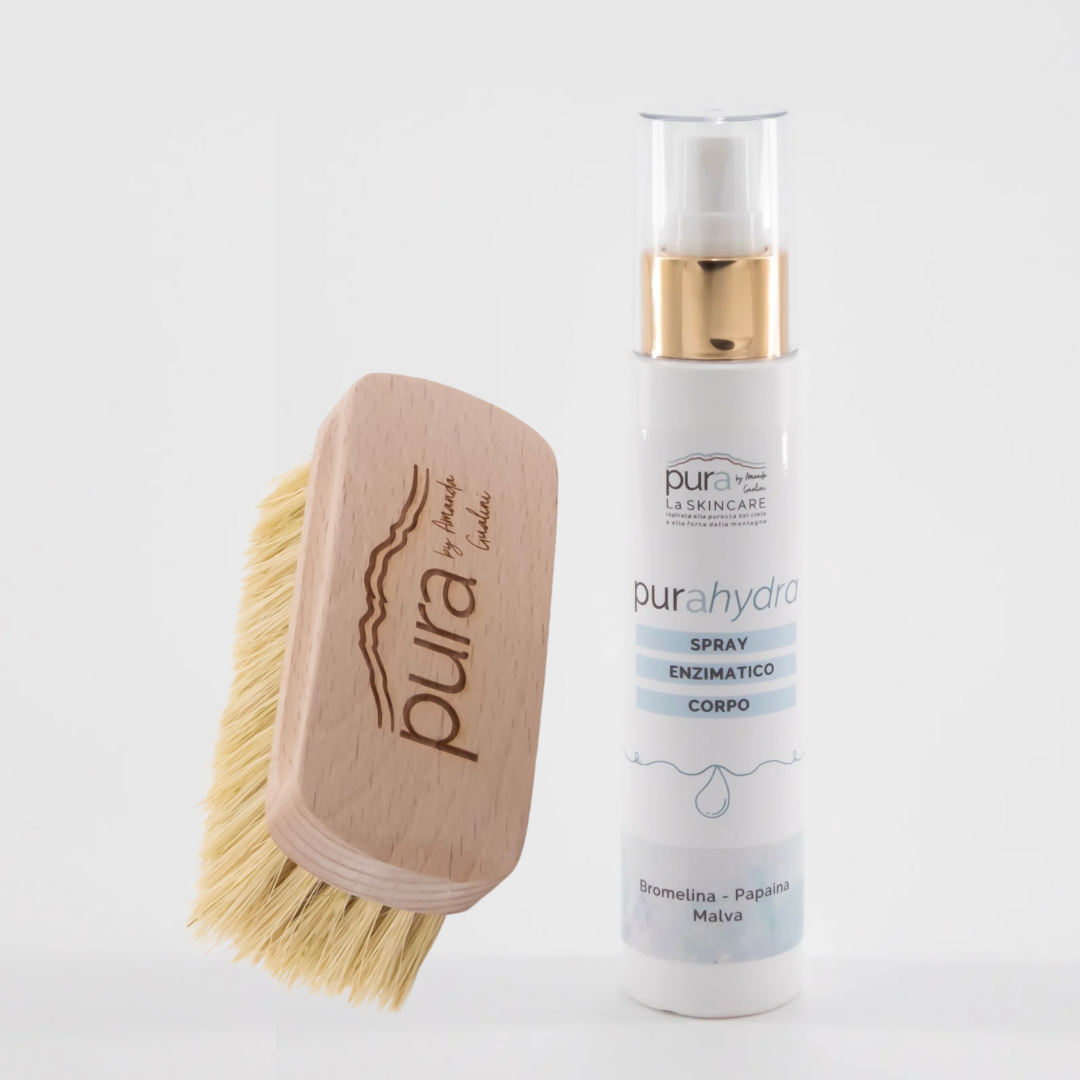 Kit pelle liscia - Spazzola corpo + Spray enzimatico